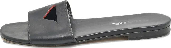 Leather Triangle Slide Sandals