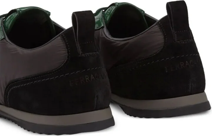 Leather-Trim Lace-Up Sneakers - Image 3