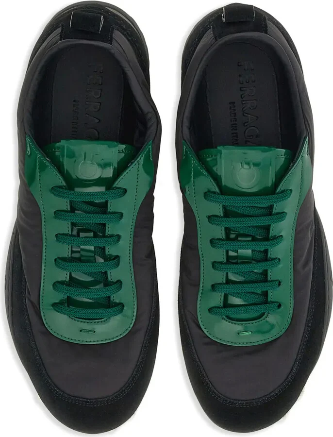 Leather-Trim Lace-Up Sneakers - Image 4