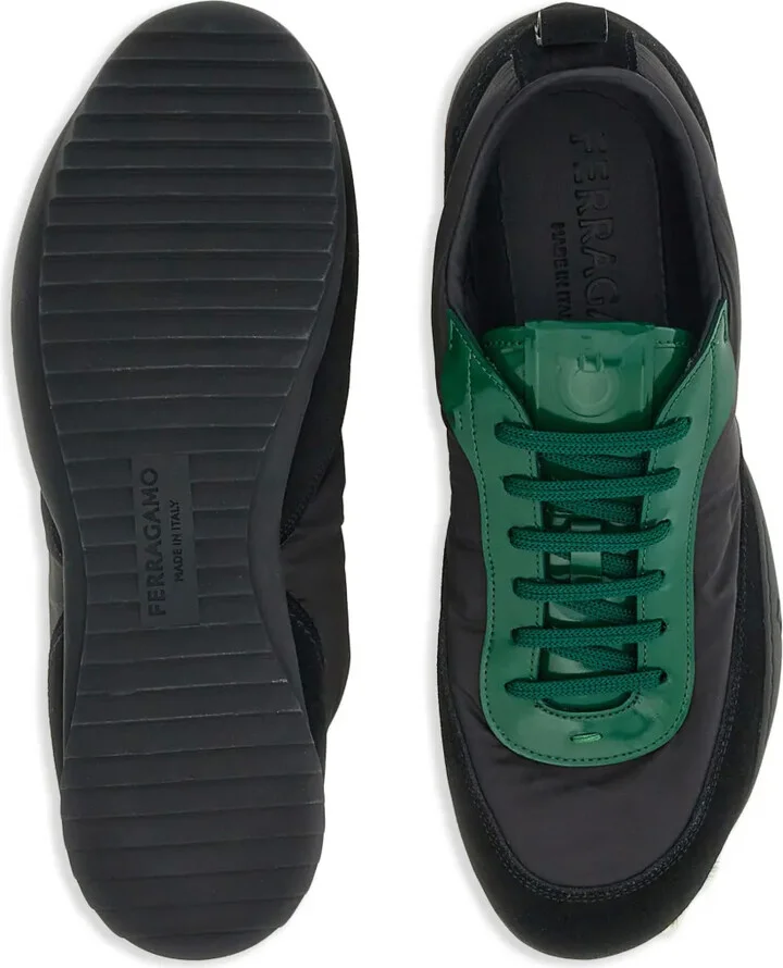 Leather-Trim Lace-Up Sneakers - Image 5