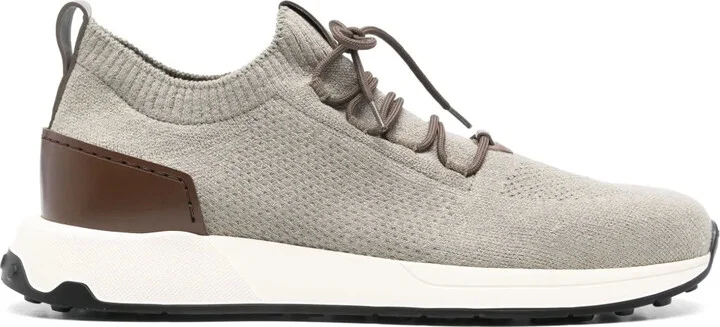 Leather-Trim Sneakers