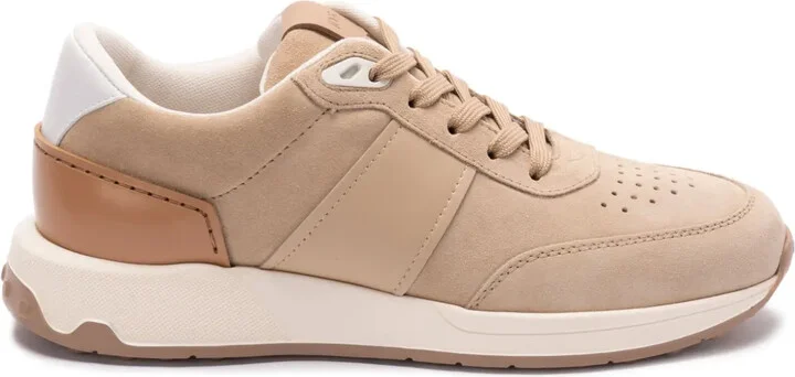 Leather-Trim Suede Sneakers
