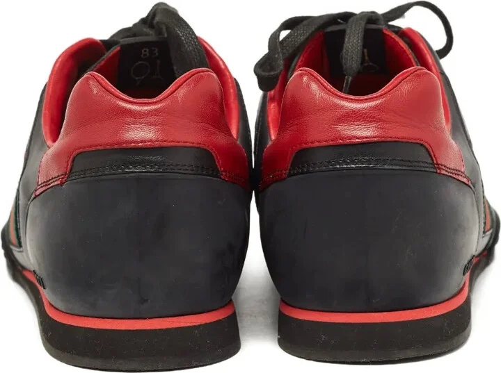 leather-trim Web-stripe sneakers - Image 3