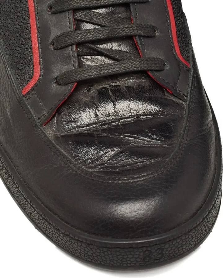 leather-trim Web-stripe sneakers - Image 5