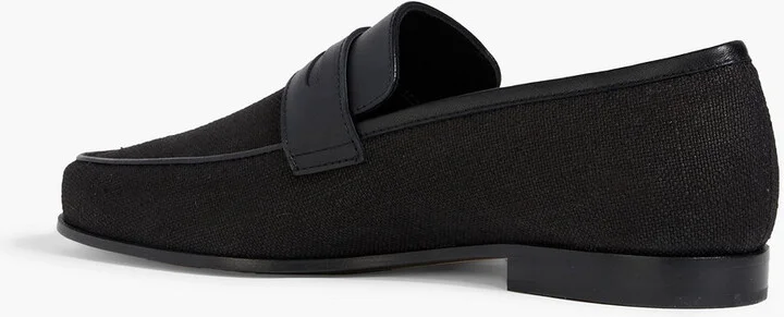Leather-trimmed canvas loafers - Image 3