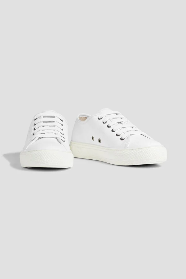 Leather-trimmed canvas sneakers - Image 2