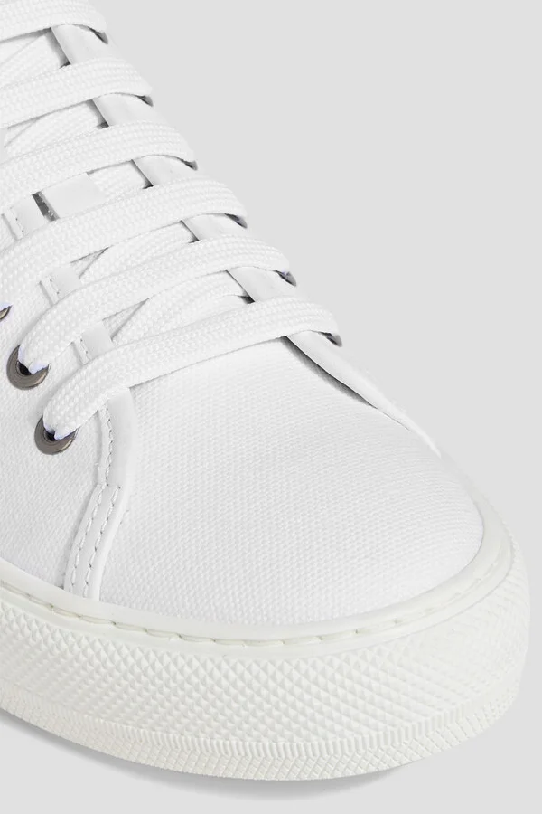Leather-trimmed canvas sneakers - Image 4