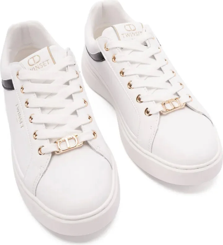 Leather-Trimmed Lace-Up Low-Top Sneakers - Image 3