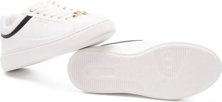 Leather-Trimmed Lace-Up Low-Top Sneakers - Image 4