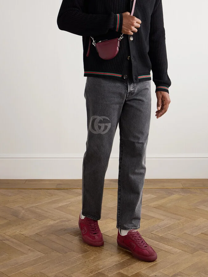 Leather-Trimmed Monogrammed Canvas and Suede Sneakers - Image 2
