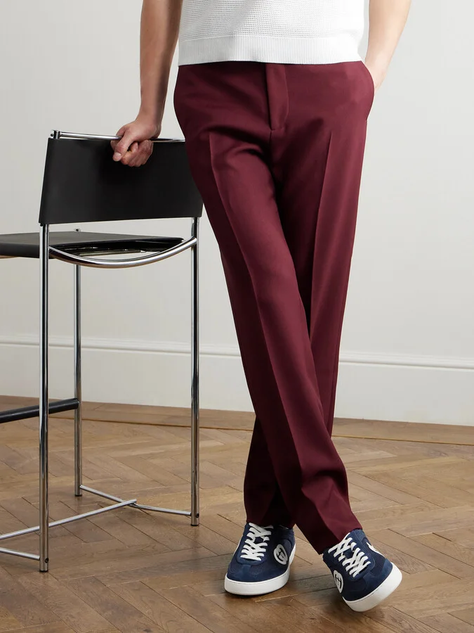 Leather-Trimmed Suede and Mesh Sneakers - Image 2