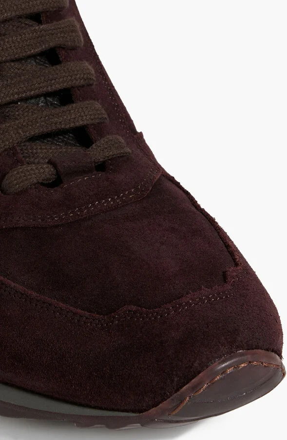 Leather-trimmed suede sneakers - Image 4