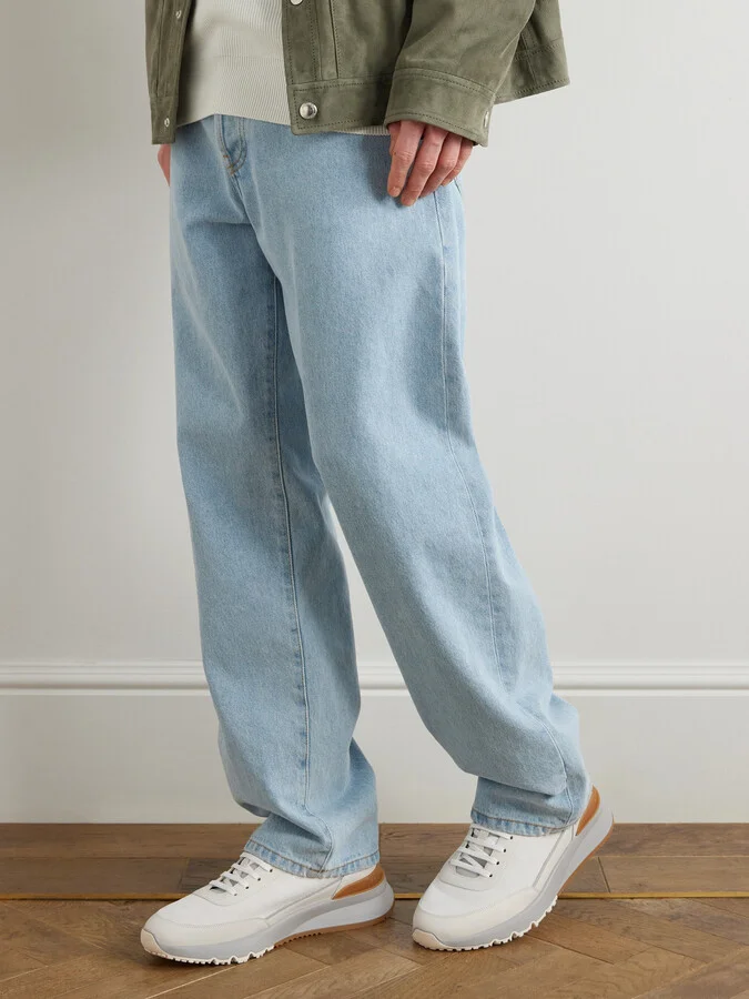 Leather-Trimmed Suede Sneakers - Image 2