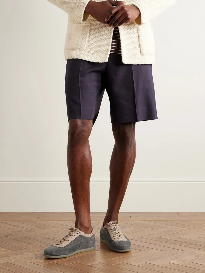 Leather-Trimmed Suede Sneakers - Image 2