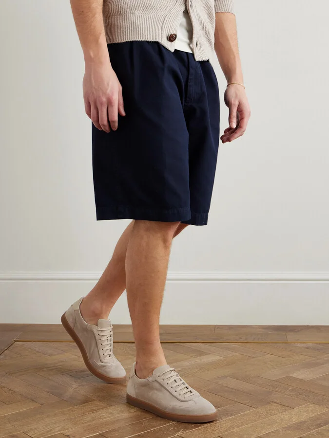 Leather-Trimmed Suede Sneakers - Image 2