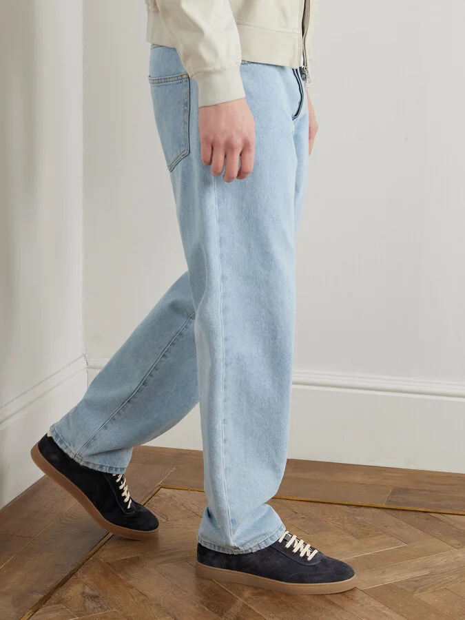 Leather-Trimmed Suede Sneakers - Image 2