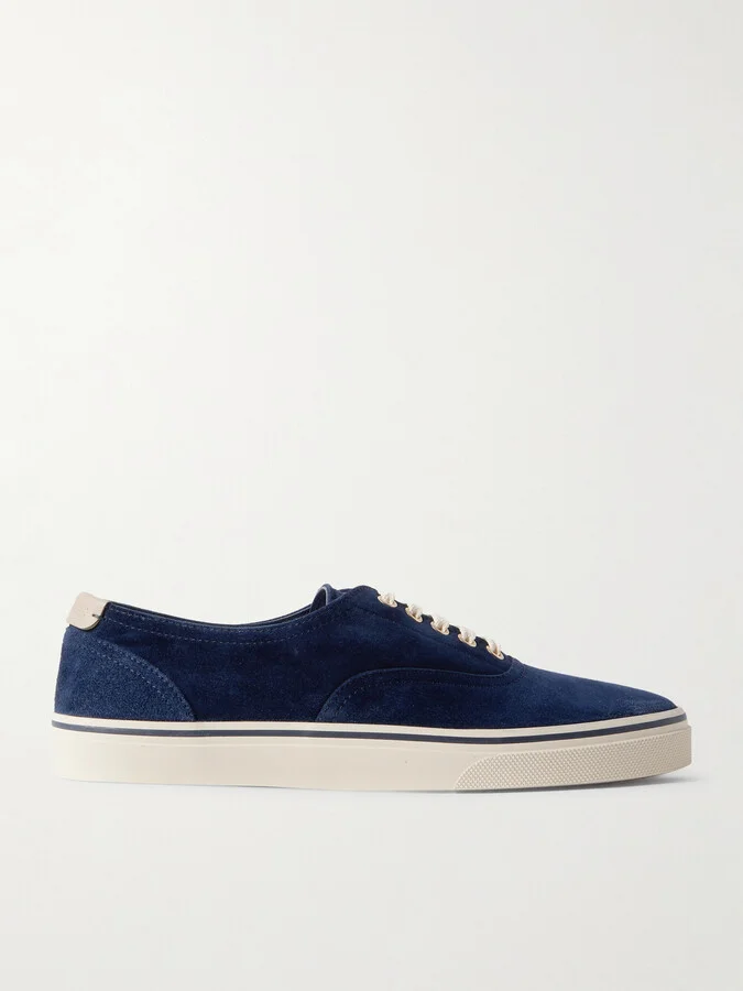 Leather-Trimmed Suede Sneakers