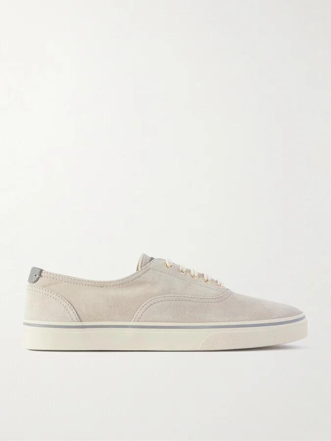 Leather-Trimmed Suede Sneakers