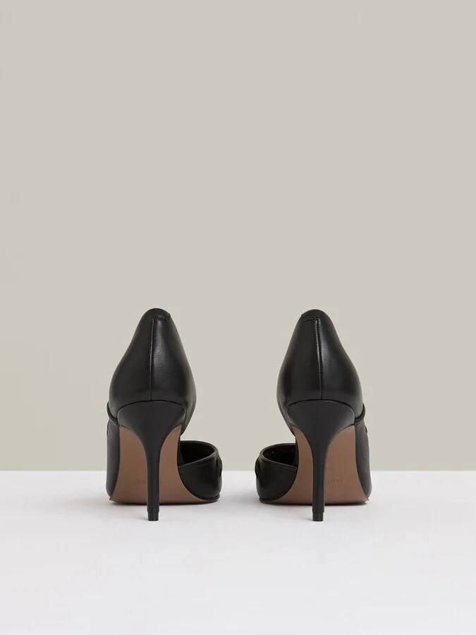 Leather Twist Detail Court Shoes - Image 4