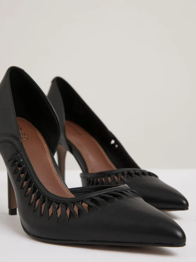 Leather Twist Detail Court Shoes - Image 5