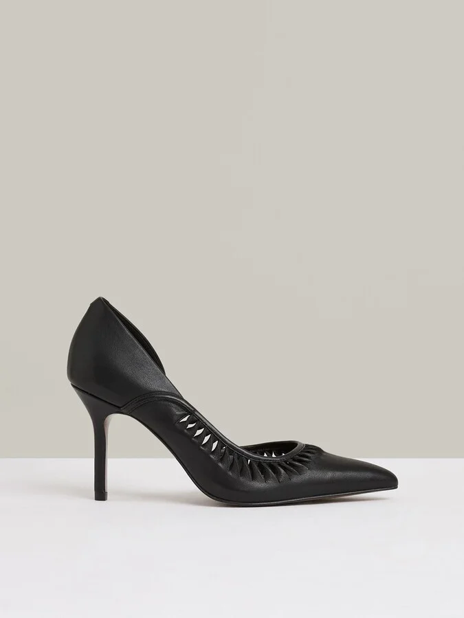 Leather Twist Detail Court Shoes