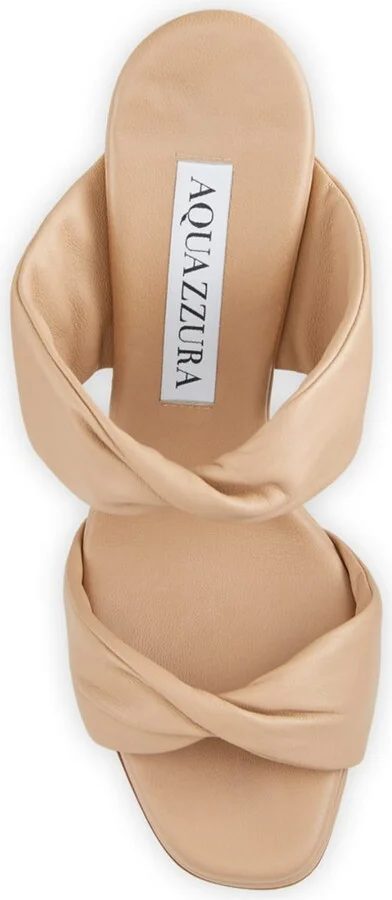 Leather Twist Heel Slide Sandals - Image 4