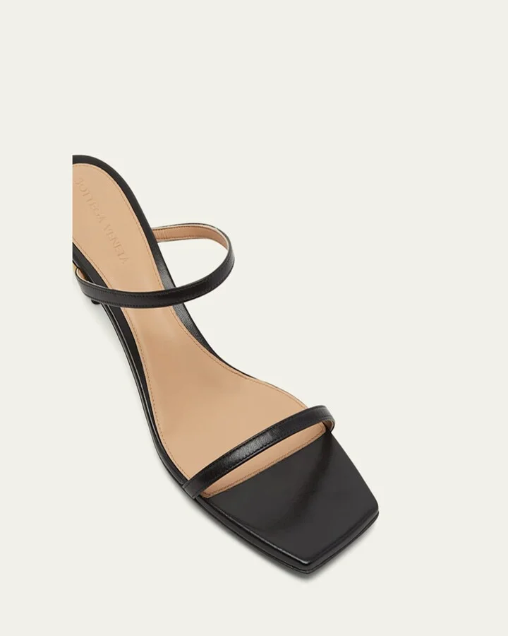 Leather Two-Band Knot Slide Sandals - Image 5