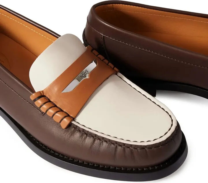 Leather Two-Tone Loafers - Image 4