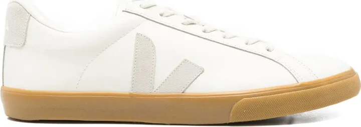 leather V logo sneakers