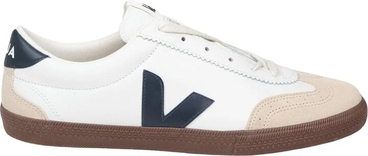 Leather Volley Sneakers With Suede Details
