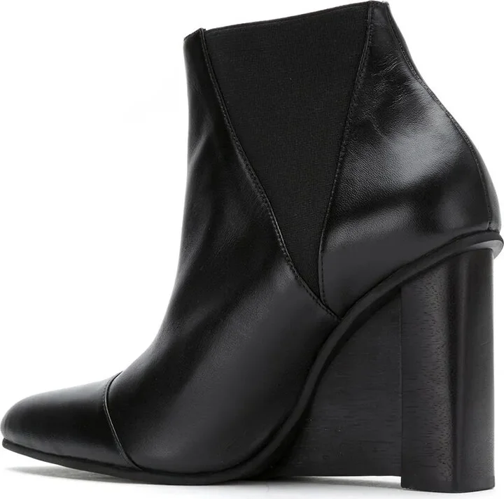 Leather Wedge Boots - Image 3