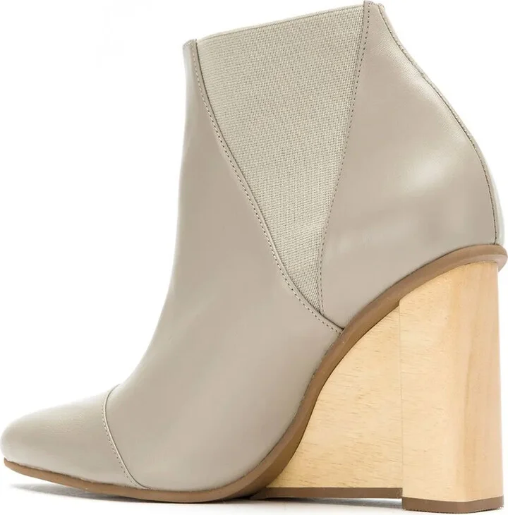 Leather Wedge Boots - Image 3