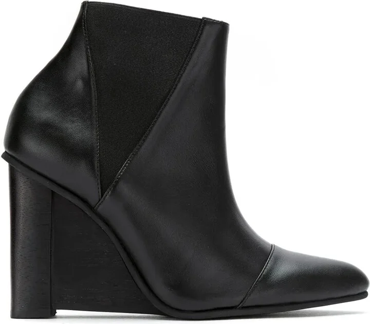 Leather Wedge Boots