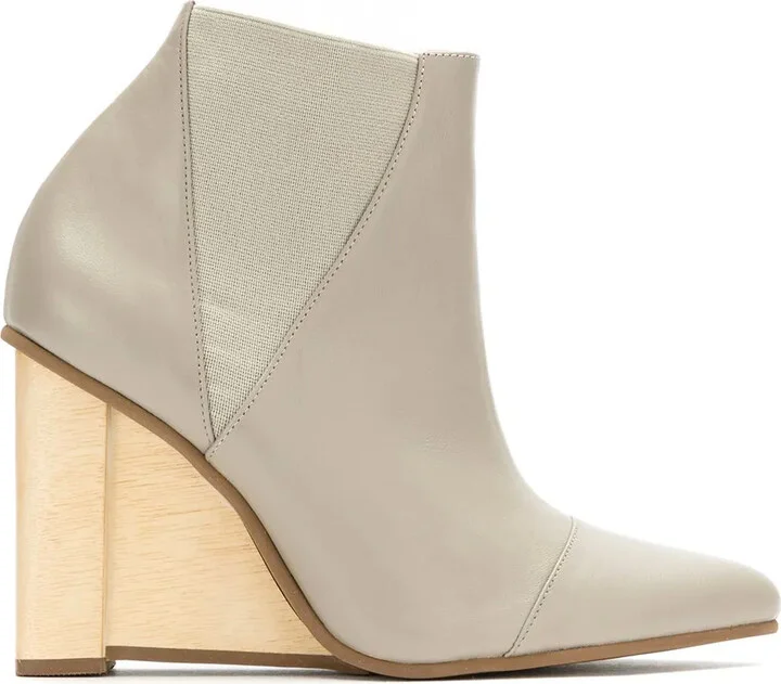 Leather Wedge Boots
