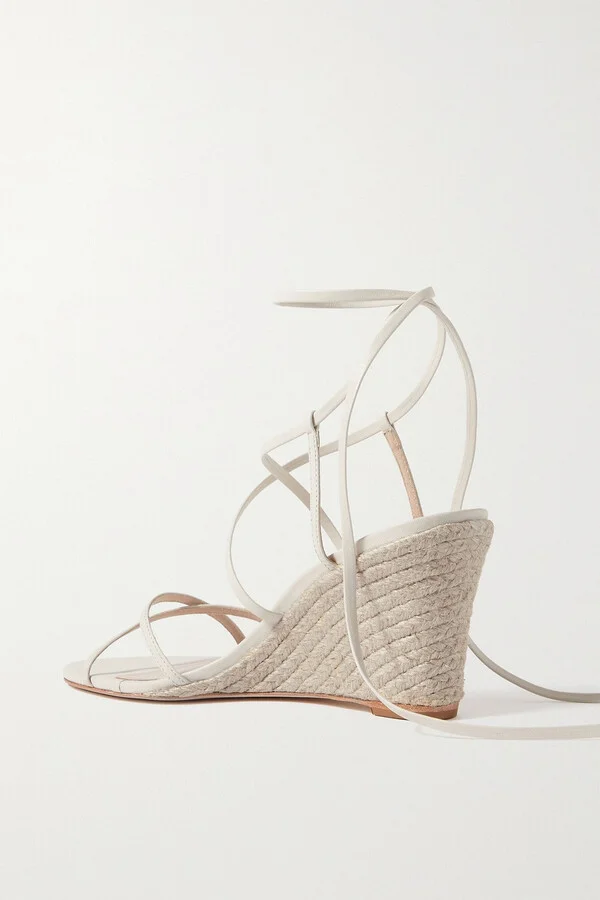 Leather wedge espadrille sandals - Image 3