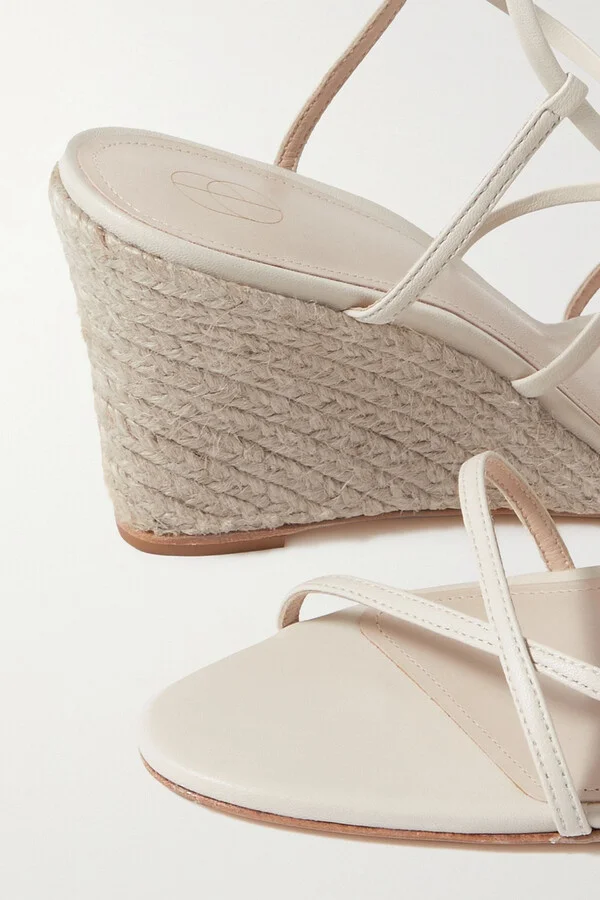 Leather wedge espadrille sandals - Image 4