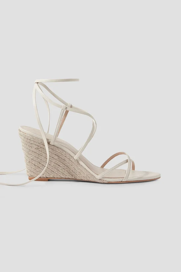 Leather wedge espadrille sandals