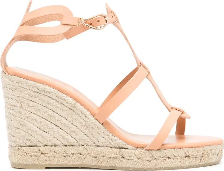 Leather Wedge Espadrilles
