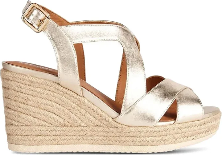 Leather Wedge Espadrilles