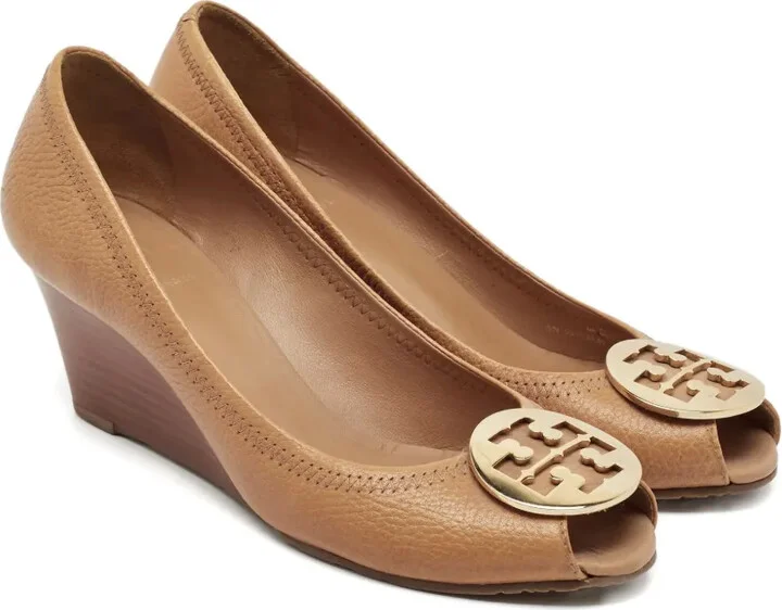 Leather Wedge Peep-Toe Shoes - Image 2