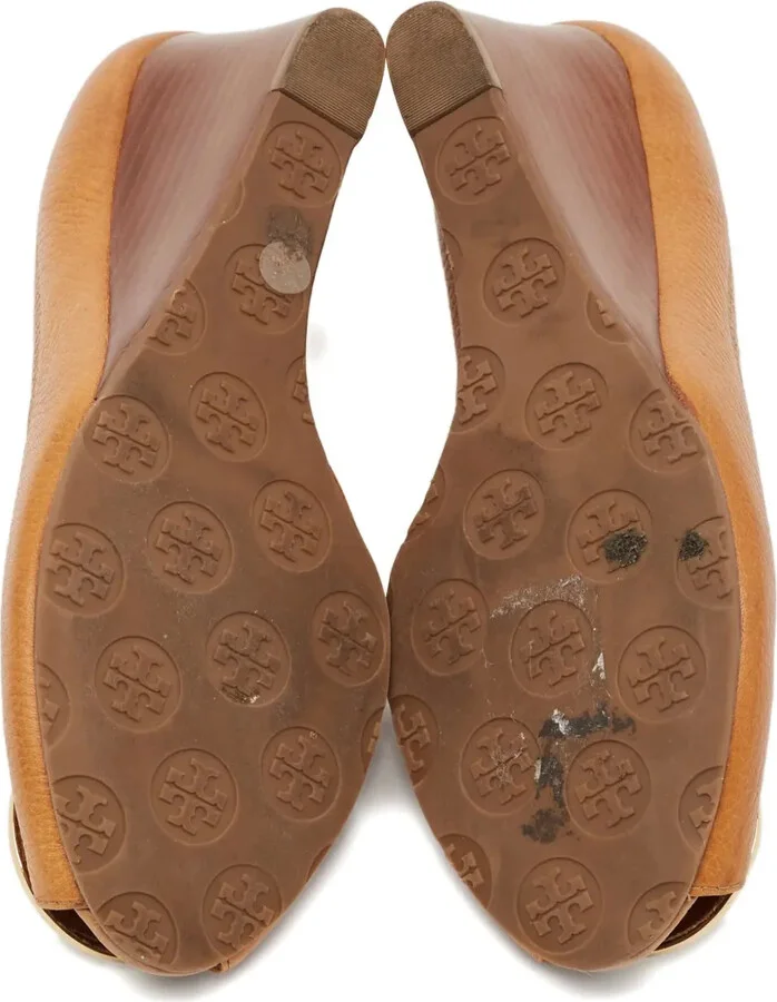 Leather Wedge Peep-Toe Shoes - Image 3