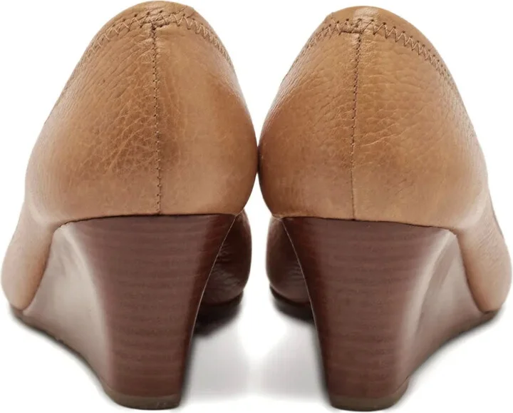Leather Wedge Peep-Toe Shoes - Image 4