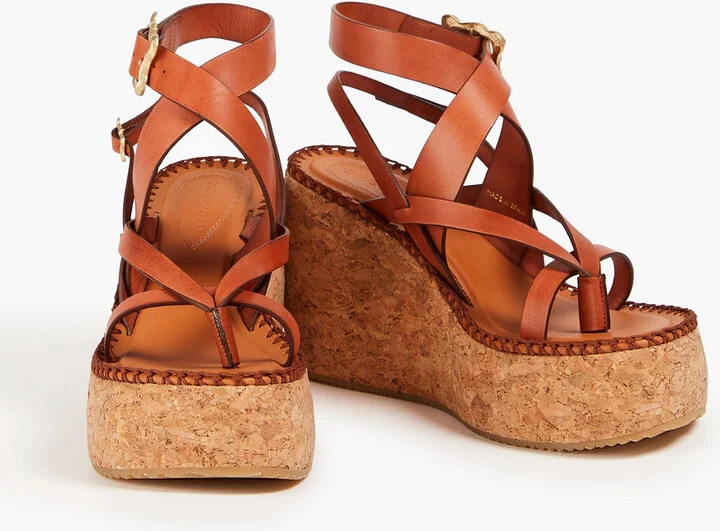 Leather wedge sandals - Image 2