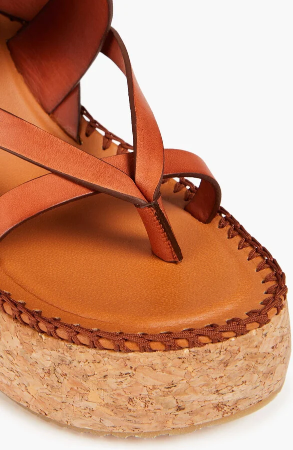 Leather wedge sandals - Image 4