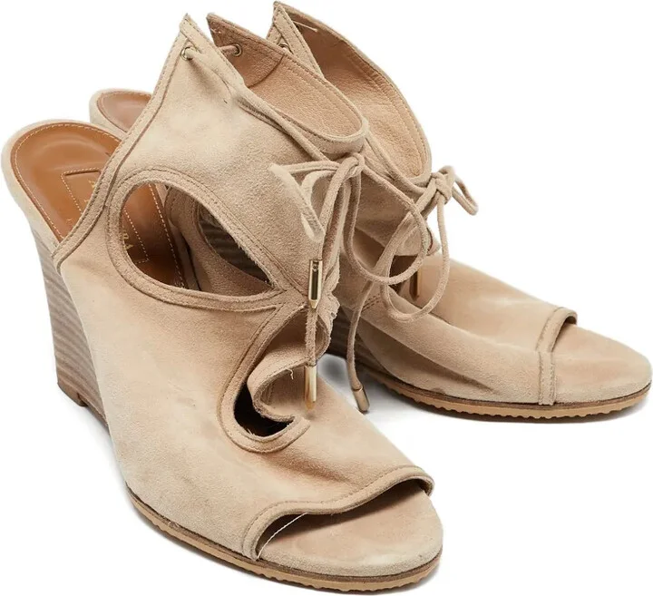 Leather Wedge Sandals - Image 2