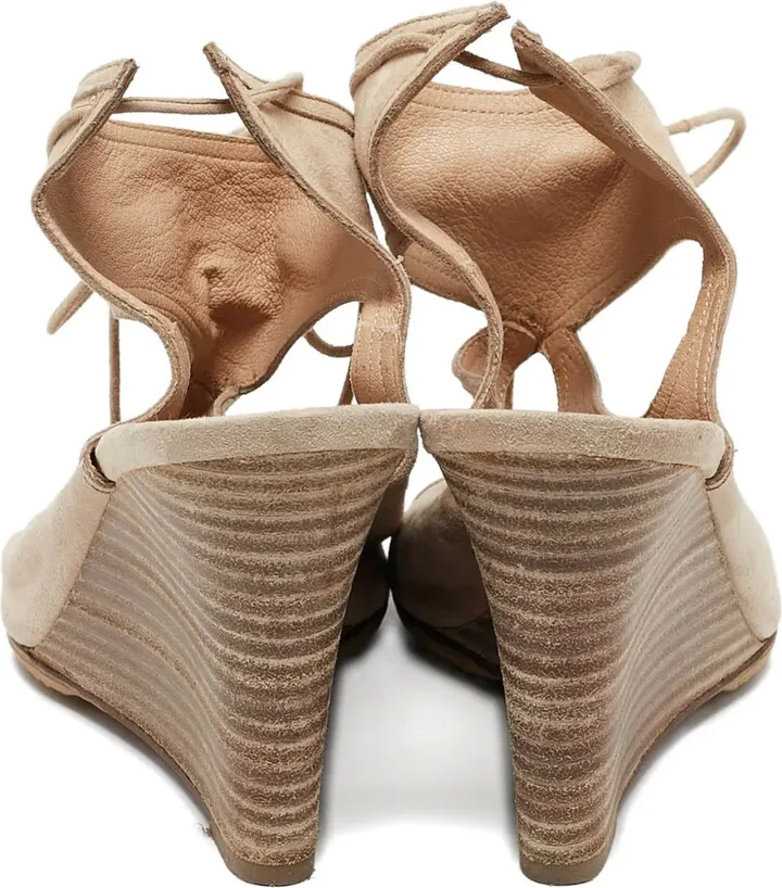 Leather Wedge Sandals - Image 3