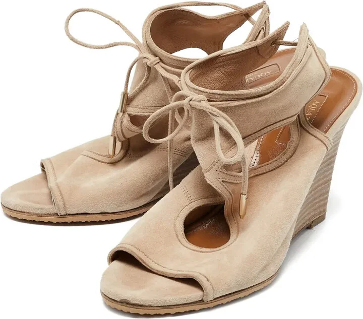 Leather Wedge Sandals - Image 5