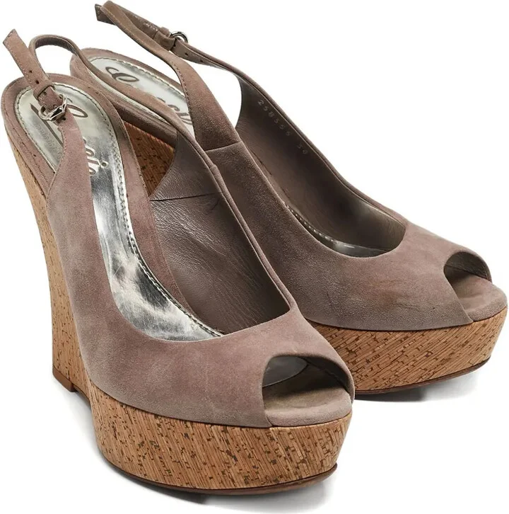 Leather Wedge Sandals - Image 2