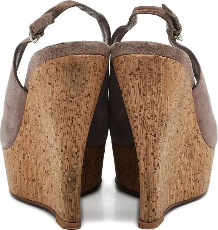 Leather Wedge Sandals - Image 3
