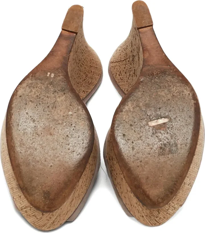 Leather Wedge Sandals - Image 4
